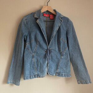 Vintage Oscar by Oscar De La Renta Company Jean Jacket Blazer with Tie Closure
